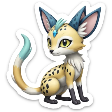 Meloetta-Trico-Silvally-Nargacuga-Sergal-Serval-Cresselia-Fakémon-creature-hybrid sticker