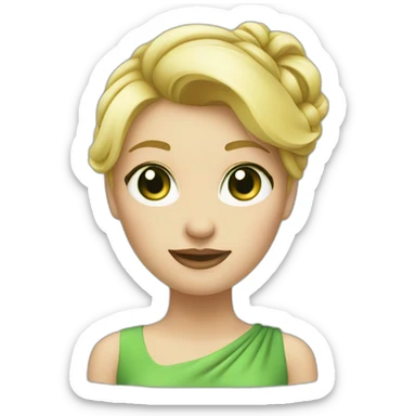 Fille blonde avec un chignon yeux vert sticker