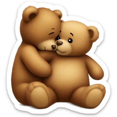 teddy bear kissing another teddy bear sticker