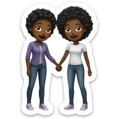 black lesbian couple in love  sticker