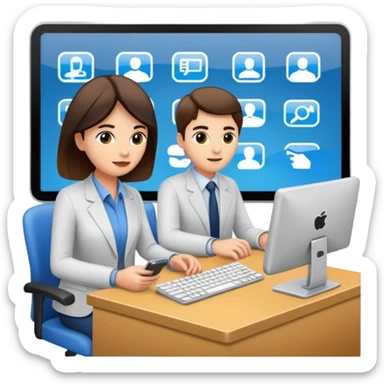 Digital Labour and an example of Agents at work in a workplace setting. sticker