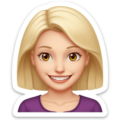 	facial Upselling scam women fake sympathetic smile, predatory grin, saccharine smile, smirk sticker