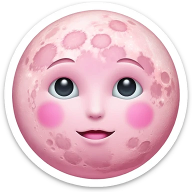 pastel pink moon sticker