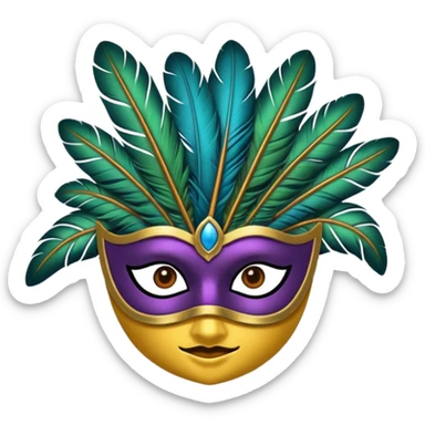 feather mask sticker