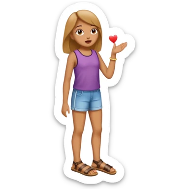 Blowing a kiss with feet sticker