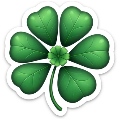 Black four leaf clover sticker