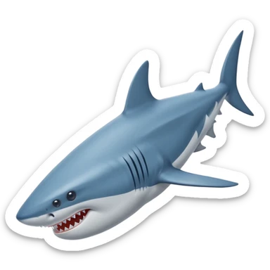 Requin avec trois chaussures nike bleu au pied sticker