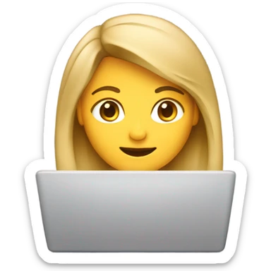 Mujer castaña rubia degradado laptop sticker