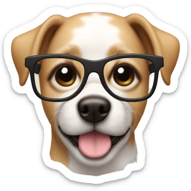 Dog with eyewear square glasses  sticker