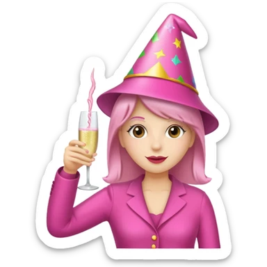 pink champagne cheers sticker