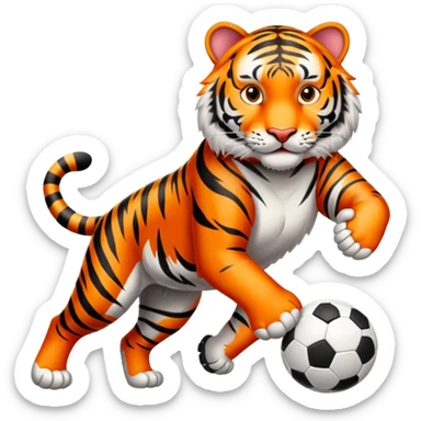Bengal tiger playing football in Cincinnati sticker
