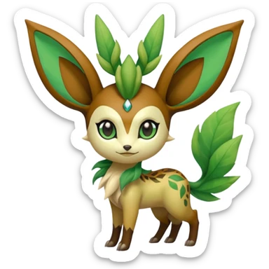 Meloetta-Leafeon-Pokémon-Fakémon-creature sticker