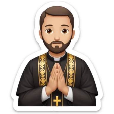 orthodox christian priest in prayer, hands together sticker