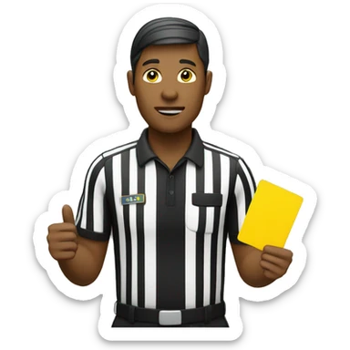 referee holding yellow card sticker