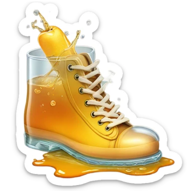 shoe in apple juice  sticker