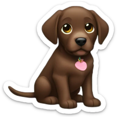 Chocolate labrador puppie in a forest sticker