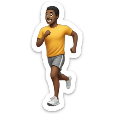 Running from the side in casual attire sticker