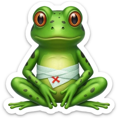 Worry frog bandage  sticker