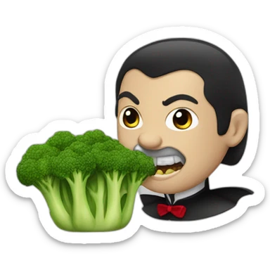 count dracula eating broccoli sticker