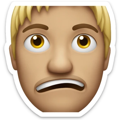 Disgusted face exaggerated sticker