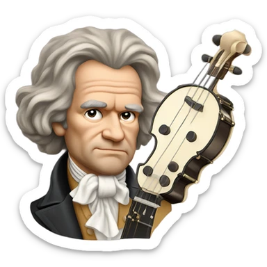 Ludwig van Beethoven big head banjo sticker