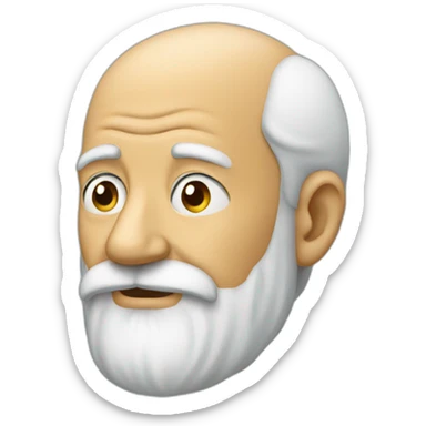 Old man with beard looking in profile sticker