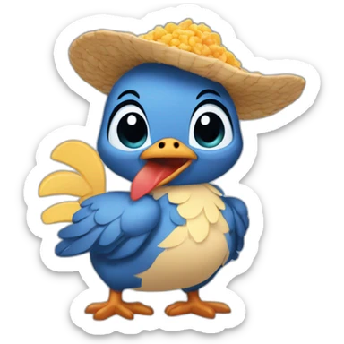 Stich qui mange du poulet  sticker