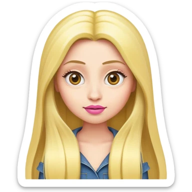 minion with long blonde hair and pink lipstick sticker