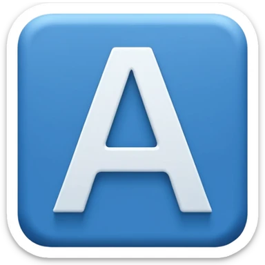 The image is a blue icon with the letter "A" in the center. The letter is in a bold, sans-serif font and is slightly tilted to the right. Below the letter, there is a smaller text that reads "10.9". The background is white and the icon is simple and minimalistic. sticker