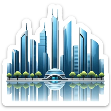 futuristic neighborhood sticker