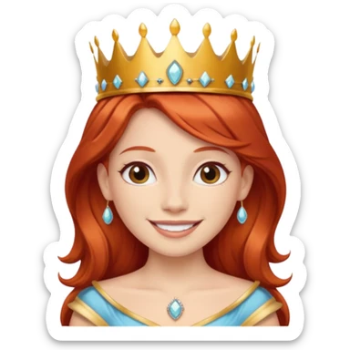 red  haired brown princess sticker