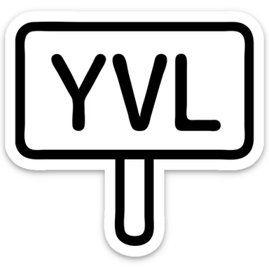 YVL sign inspired by Playboi Carti, icon style, simple shapes, strong outline, subtle hip-hop flair sticker