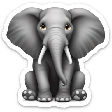 Image d'un éléphant assis sticker