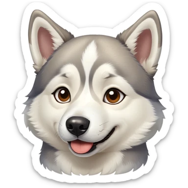a dog a husky who says okay sticker
