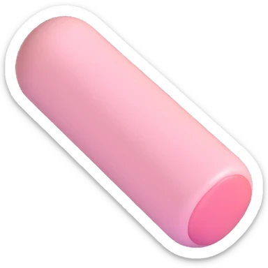 light pastel pink capsule-shaped pill, 3D Apple emoji style sticker