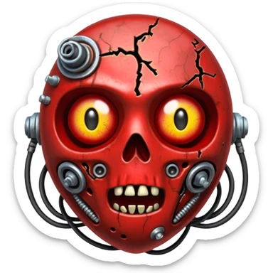 Red Shelly Teardrop Zombie-Machine-hybrid sticker