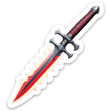 dark desert dagger object icon, black steel blade with crimson glow runes, mysterious desert assassin weapon, 3D cartoon, mobile game icon style, centered, clean background, no text, no watermark
 sticker