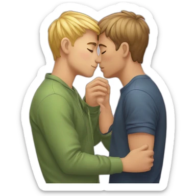 Gay boys kissing sticker