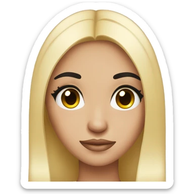 Girl with lashes and black straight hair  sticker