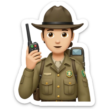 mountain ranger with walkie talkie sticker
