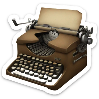 A typewriter marron and old  sticker