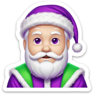 a cool looking santa at a rave with purple and green sticker