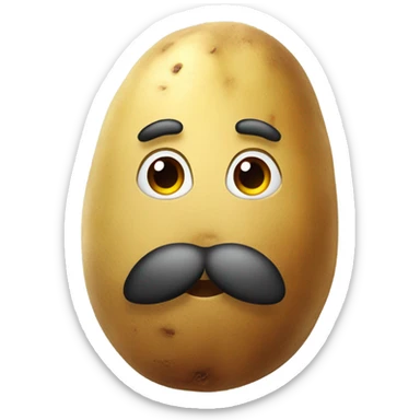 Potato with a beard  sticker
