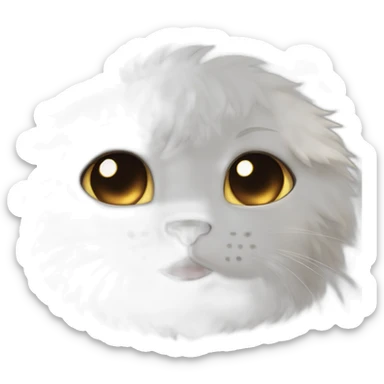 Crying cat fluffy sticker
