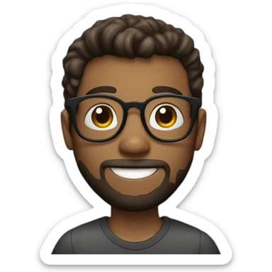 boy with spects and beard normal hair sticker