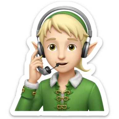 elf talking on the phone sticker