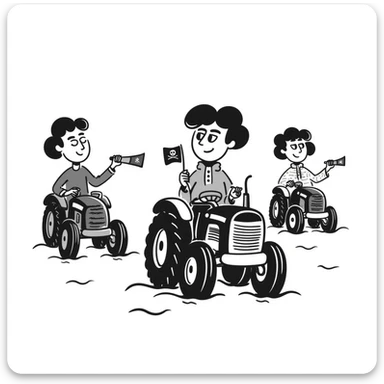 War pirates tractor drivers ship flotilla meme sticker