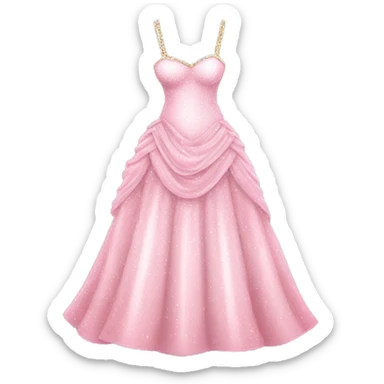 light pink  princess sparkly dress isolated dress sticker