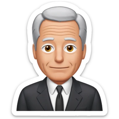 Create an emoji of Epstein waving to the camera in Family Guy style but make it especially like Epstein and not like all old guys sticker