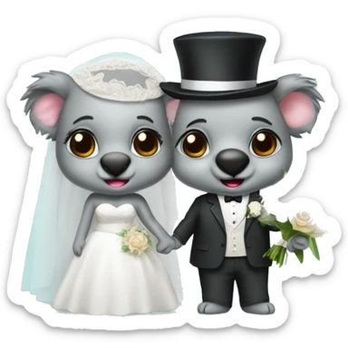 Bride and groom koalas sticker